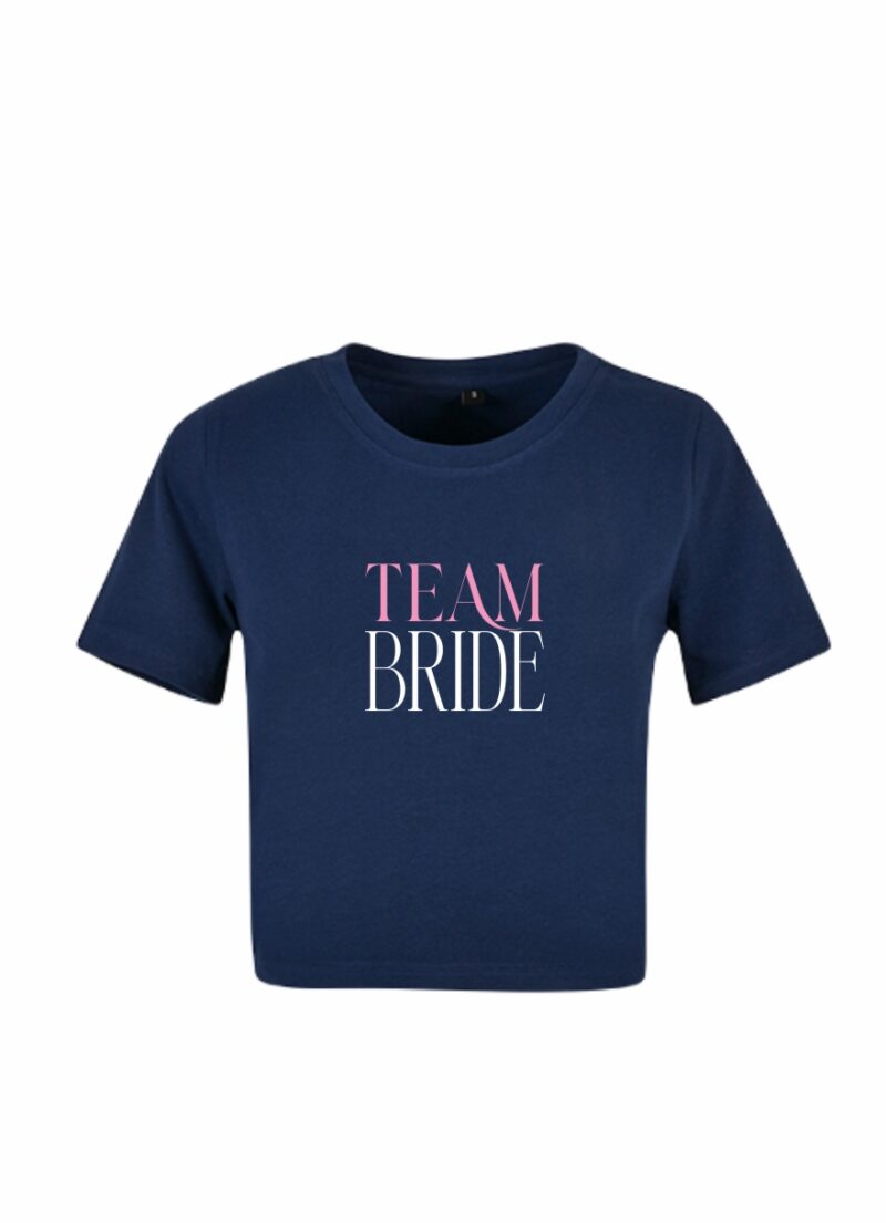 tričko crop team bride modrá